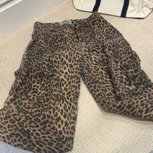 Leopard Print Flare & Wide Leg Jeans